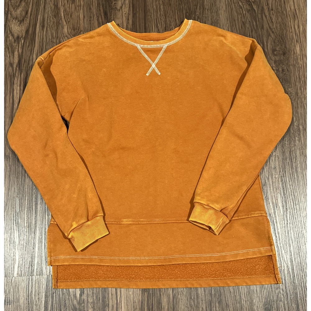 ROOLEE Orange Brown Long Sleeve Pullover Sweater Top Small